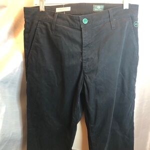 AG Adrienne Goldschmied green jeans. Black jean 32R . Callout